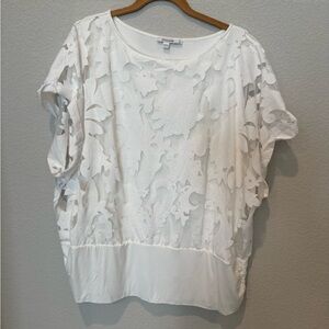 Chico's Elegant White Floral Blouse